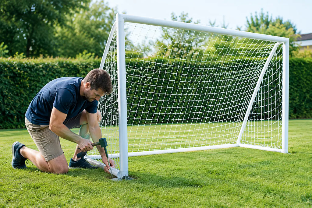 Sådan forankrer du fodboldmål sikkert i haven