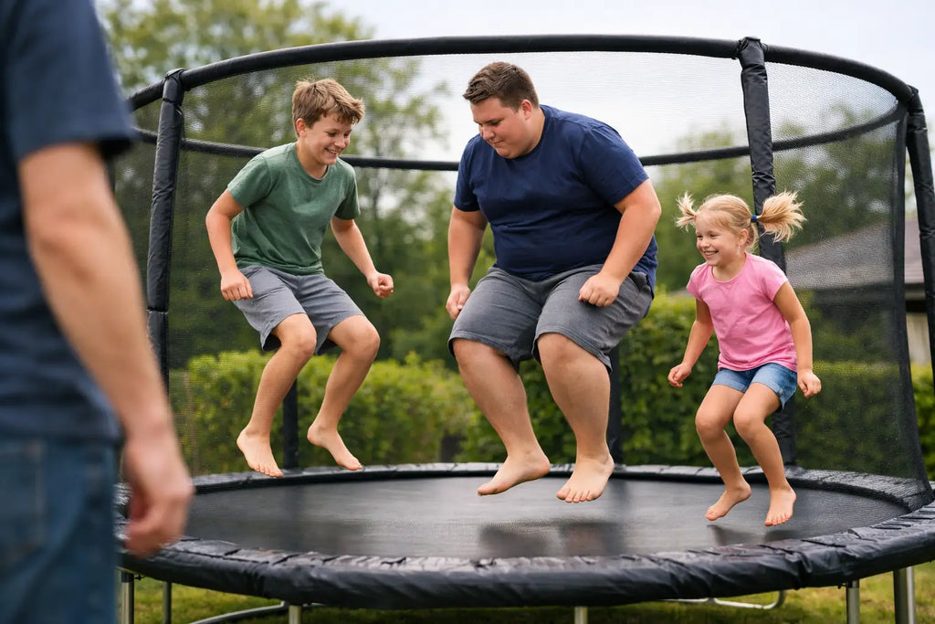 Hvor meget tåler trampolinen? Se vægtgrænsen