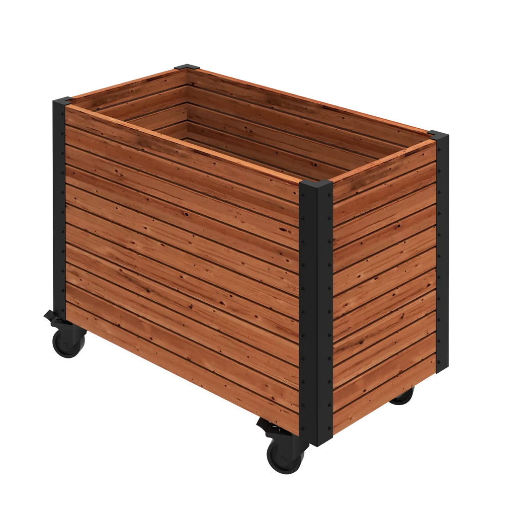 Cubic Living plantekasse m/hjul - ThermoWood® - 87×47×65,5 cm
