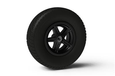 Wheel 5-spoke black 400/140-8 slick left
