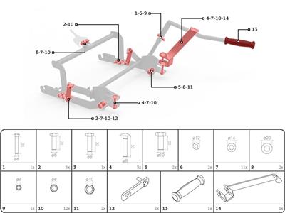 Rear lifting unit - Assembly set