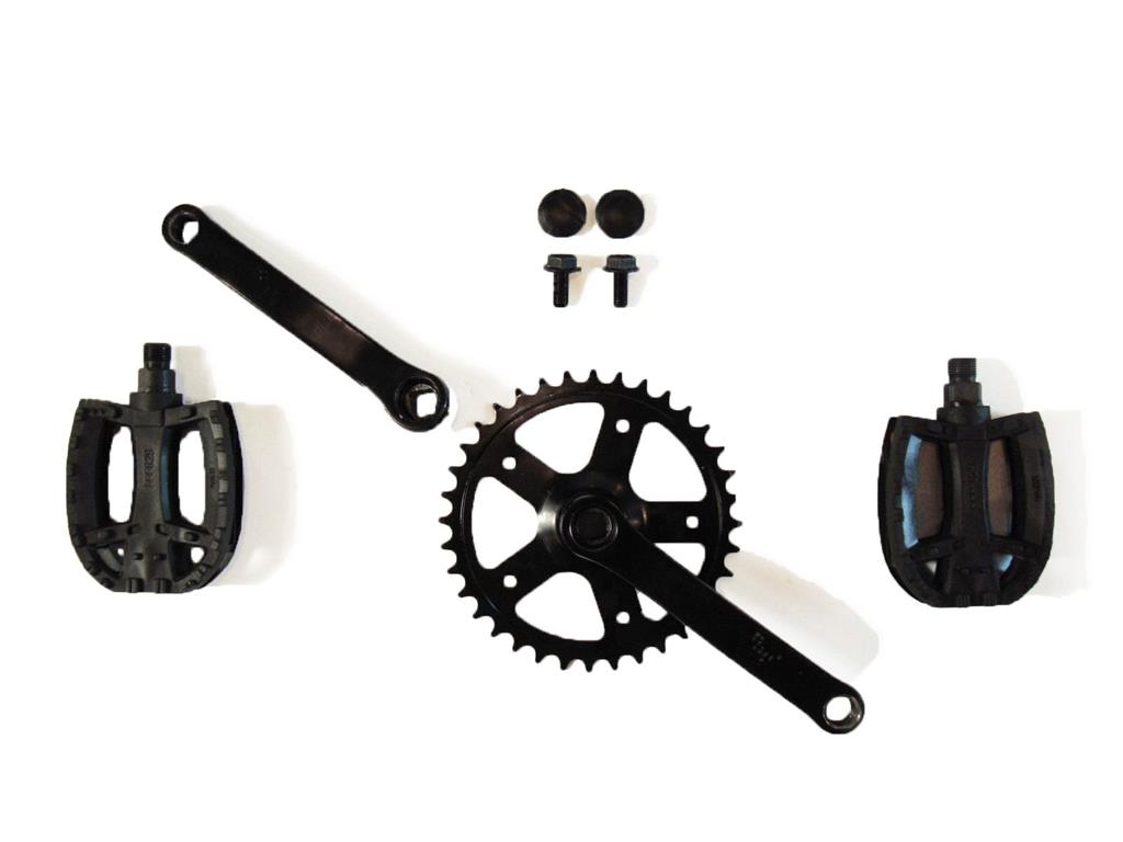 Crank set 90, 28T + pedals