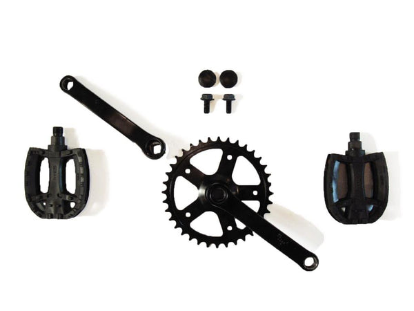 Crank set 90, 28T + pedals