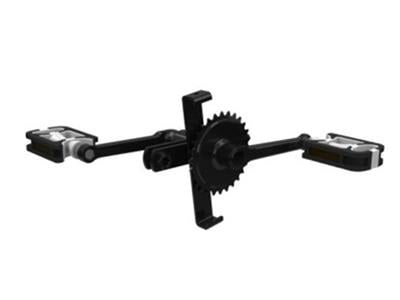 Gran Tour - Crank shaft with crank set 140, 28T + pedals