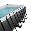EXIT Black Leather pool 540x250x122cm med sandfilterpumpe og poolskærm og varmepumpe - sort