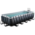 EXIT Black Leather pool 540x250x122cm med filterpumpe - sort