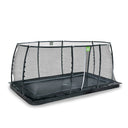 EXIT Dynamic trampolin i jordniveau 244x427cm med sikkerhedsnet