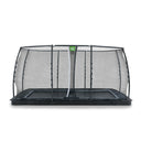 EXIT Dynamic trampolin i jordniveau 244x427cm med sikkerhedsnet