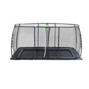 EXIT Dynamic trampolin i jordniveau 244x427cm med sikkerhedsnet