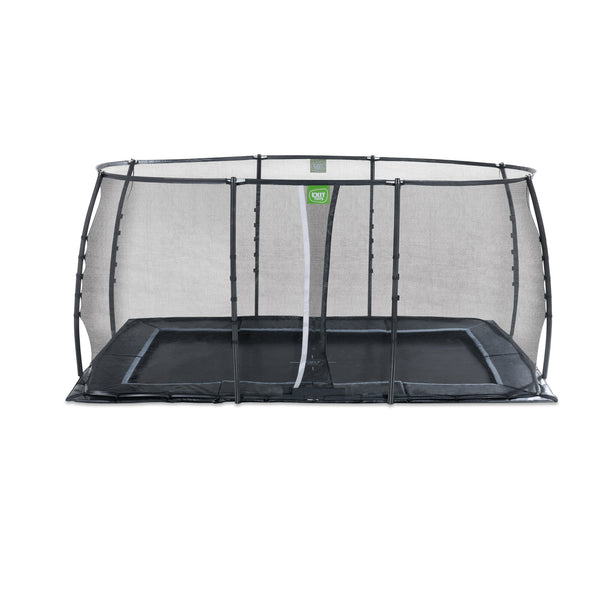 EXIT Dynamic trampolin i jordniveau 244x427cm med sikkerhedsnet