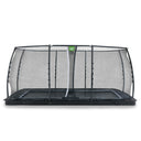 EXIT Dynamic trampolin i jordniveau 305x519cm med sikkerhedsnet