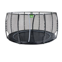 EXIT Dynamic trampolin i jordniveau ø427cm med sikkerhedsnet