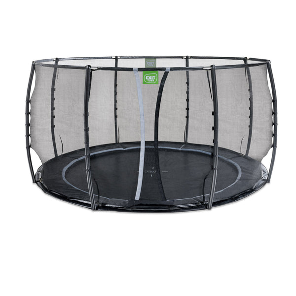 EXIT Dynamic trampolin i jordniveau ø427cm med sikkerhedsnet