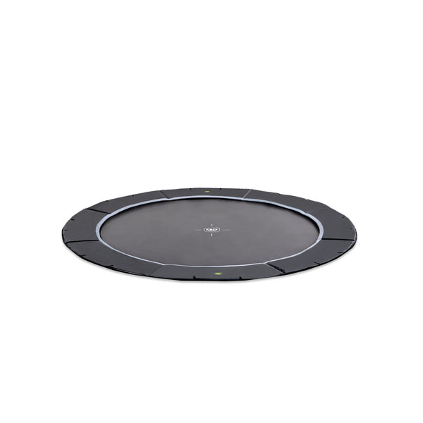 EXIT Dynamic sportstrampolin i jordniveau ø427cm - sort