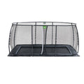 EXIT Dynamic trampolin i jordniveau 275x458cm med sikkerhedsnet - sort