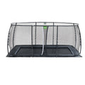 EXIT Dynamic trampolin i jordniveau 305x519cm med sikkerhedsnet - sort