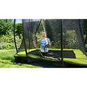 EXIT Silhouette nedgravet trampolin 153x214cm med sikkerhedsnet - grøn