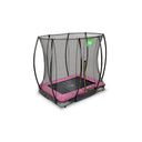 EXIT Silhouette nedgravet trampolin 153x214cm med sikkerhedsnet - lyserød