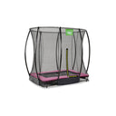 EXIT Silhouette nedgravet trampolin 153x214cm med sikkerhedsnet - lyserød