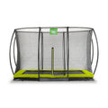 EXIT Silhouette nedgravet trampolin 214x305cm med sikkerhedsnet - grøn