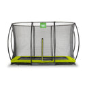 EXIT Silhouette nedgravet trampolin 214x305cm med sikkerhedsnet - grøn