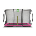 EXIT Silhouette nedgravet trampolin 214x305cm med sikkerhedsnet - lyserød