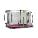 EXIT Silhouette nedgravet trampolin 214x305cm med sikkerhedsnet - lyserød