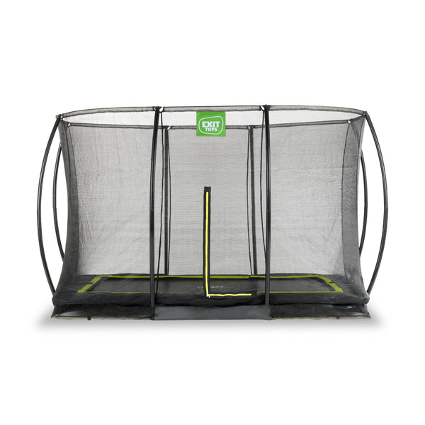 EXIT Silhouette nedgravet trampolin 214x305cm med sikkerhedsnet - sort