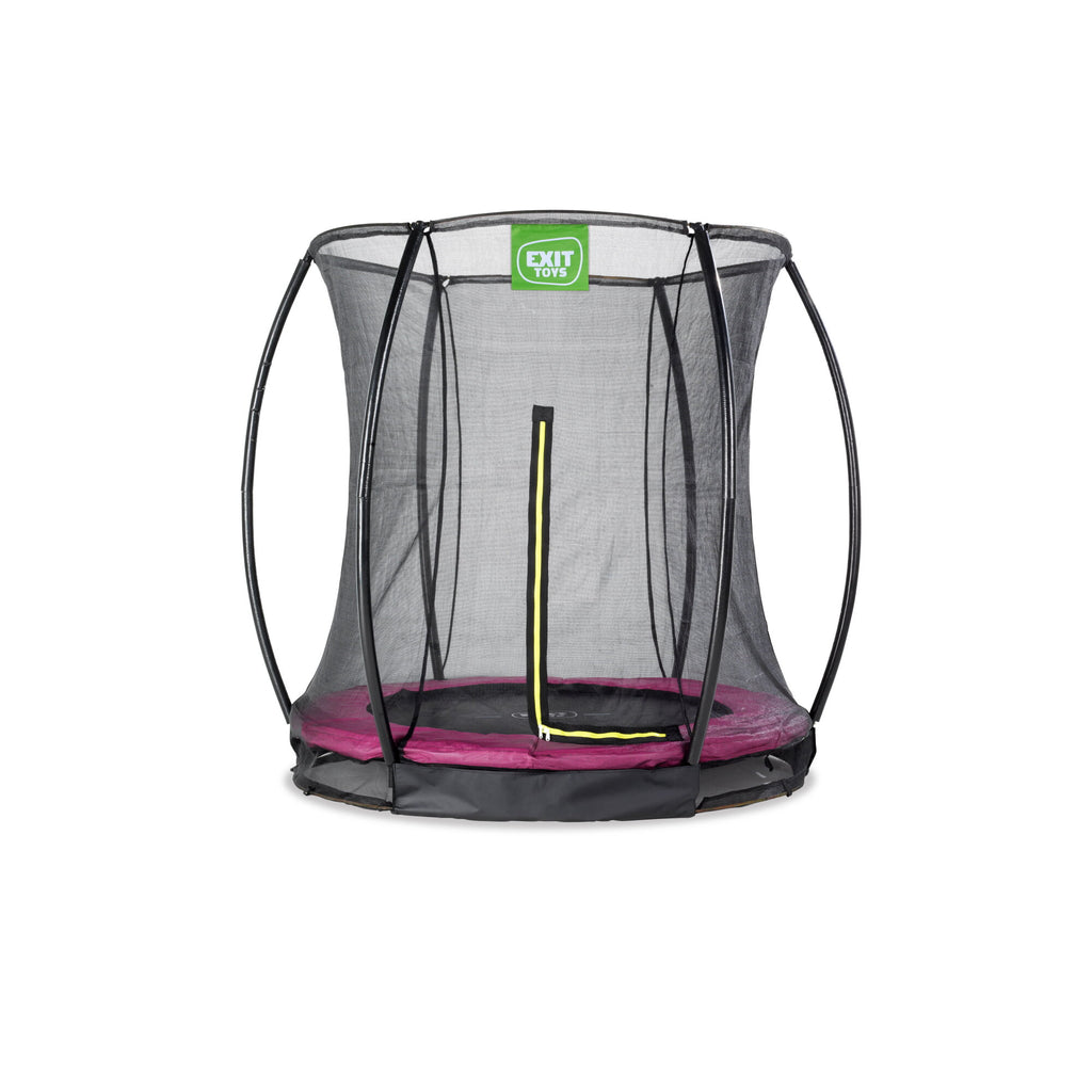 EXIT Silhouette nedgravet trampolin ø183cm med sikkerhedsnet - lyserød
