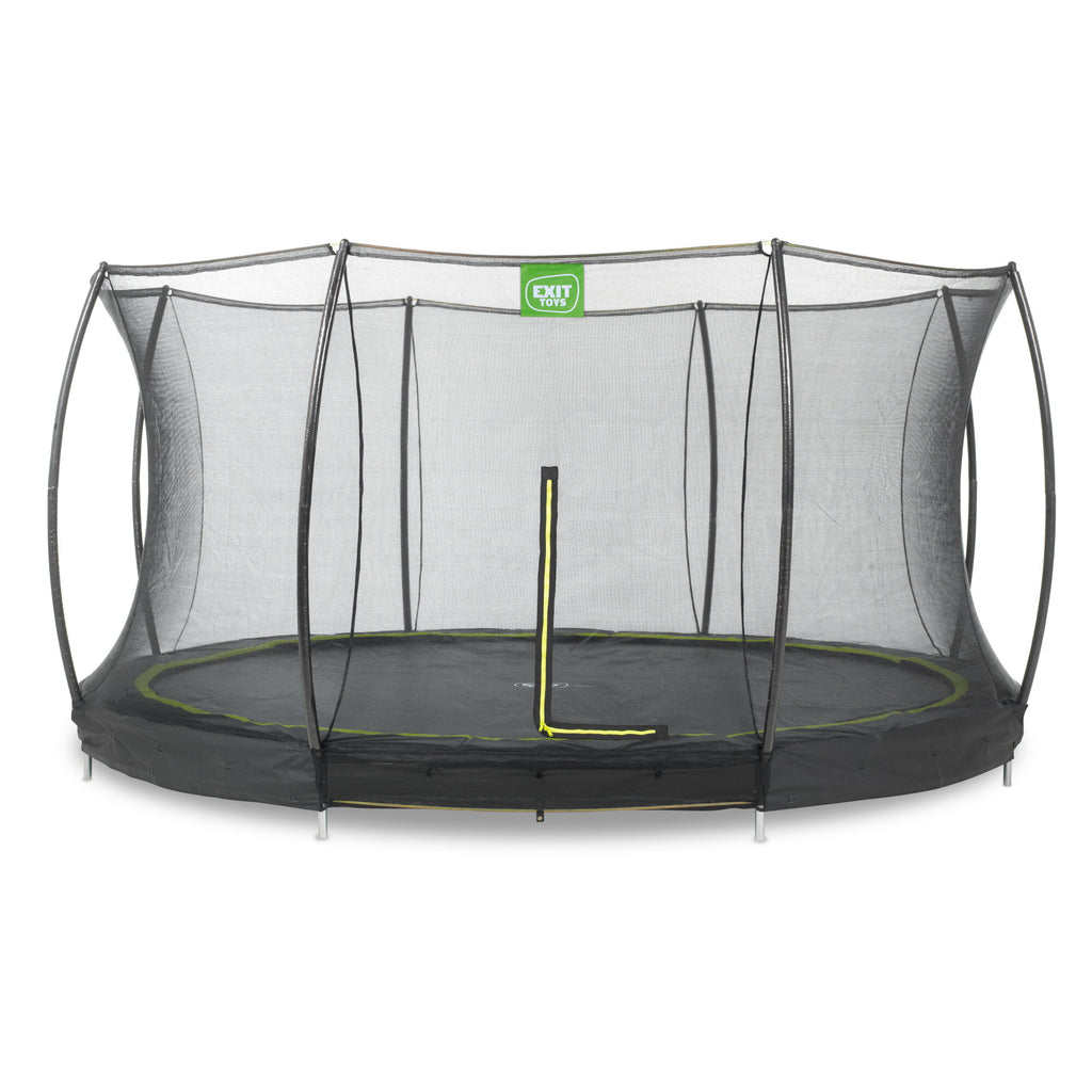 EXIT Silhouette nedgravet trampolin ø427cm med sikkerhedsnet - sort