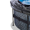 EXIT Stone pool ø488x122cm med sandfilterpumpe og poolskærm og varmepumpe - grå