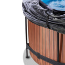 EXIT Wood pool ø360x122cm med sandfilterpumpe og poolskærm og varmepumpe - brun